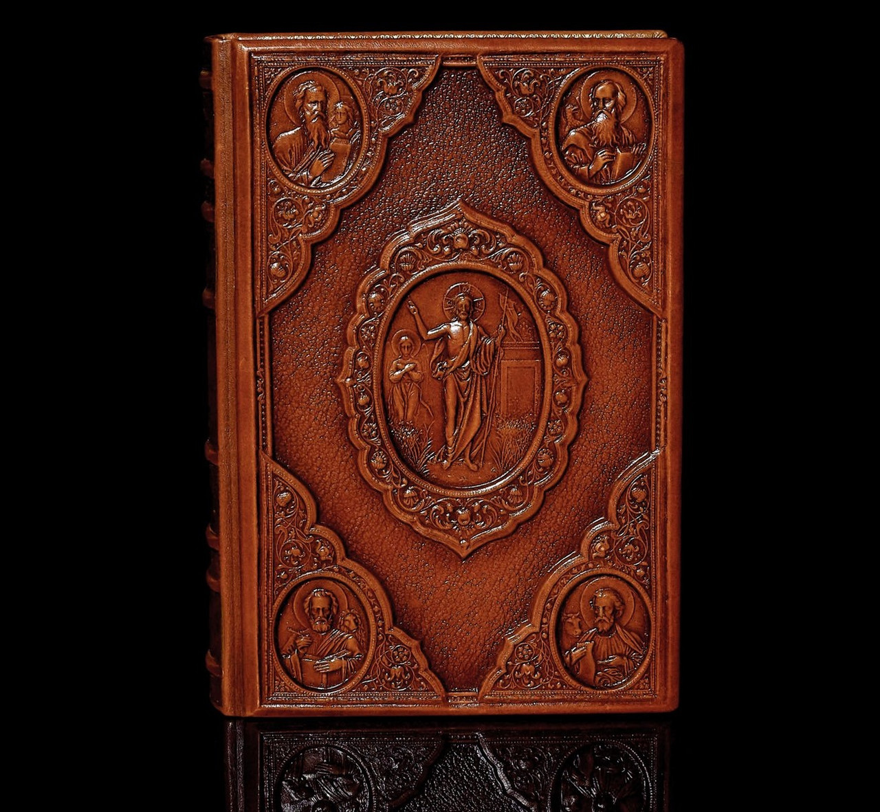 Ілюстрована Біблія "Новий Завіт" у шкіряній палітурці і подарунковому футлярі, фото 1