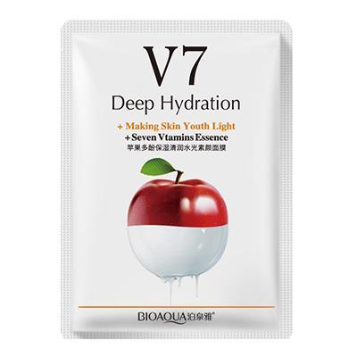 Тканинна вітамінна маска для обличчя BIOAQUA V7 Deep Hydration Яблуко