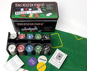 Набір для покера — Покер (фішки, набори карток, суко) у бляшаній коробці — настільна гра в бляшаній коробці