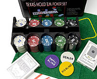 Настольная игра "Набор для покера" в жестяной коробке - Покер (фишки, наборы карт, сукно)