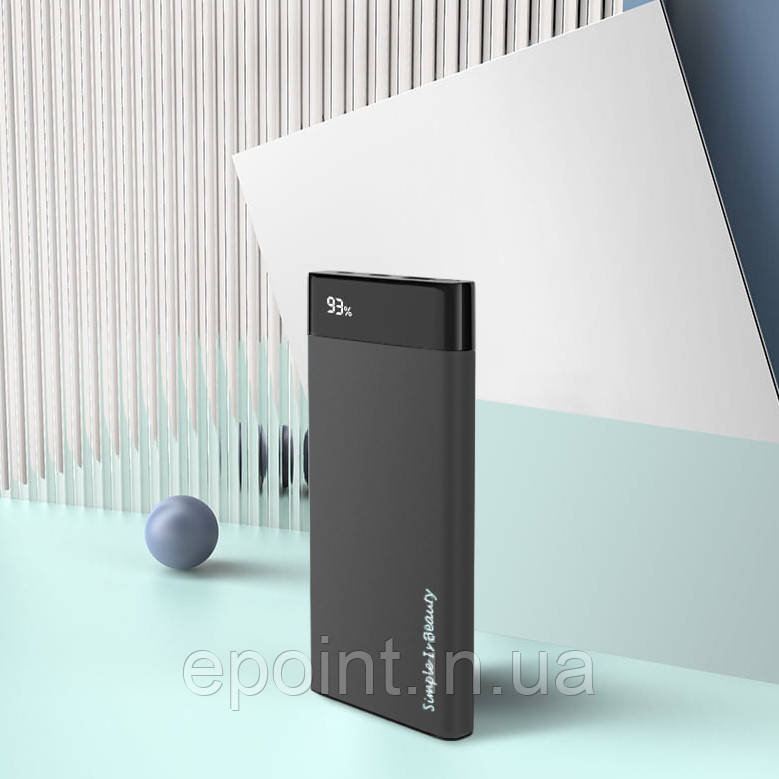 Зовнішній акумулятор АКБ (Power Bank) модель XO-PB68 13000 mAh (підтримка QC 3.0), чорний колір