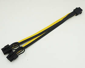 Кабель перехідник живлення відеокарти PCI-e 6 пін ->2*8(6+2) pin.