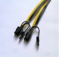 Кабель перехідник живлення відеокарти PCI-e 6 пін ->2*8(6+2) pin., фото 2