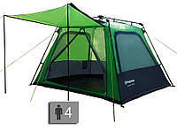 Палатка 4-х местная Двухслойная Полуавтоматическая Легкая Тамбур навес Сетки KingCamp Camp King KT3096(green)