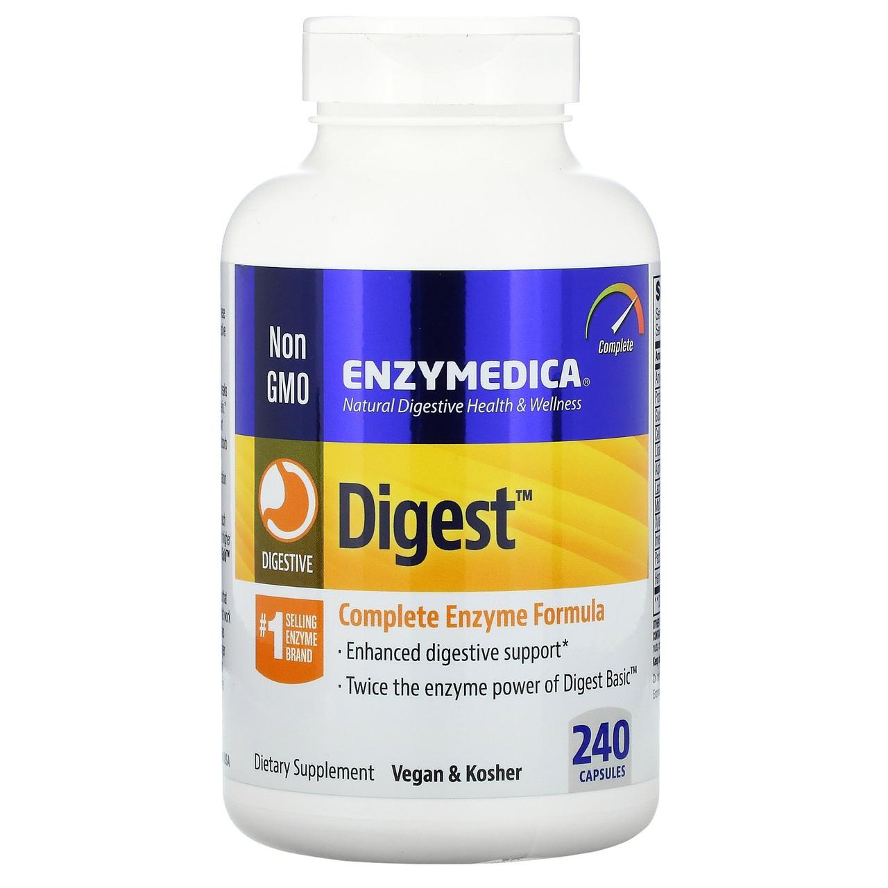 Enzymedica, Digest, повна формула ферментів, 240 капсул