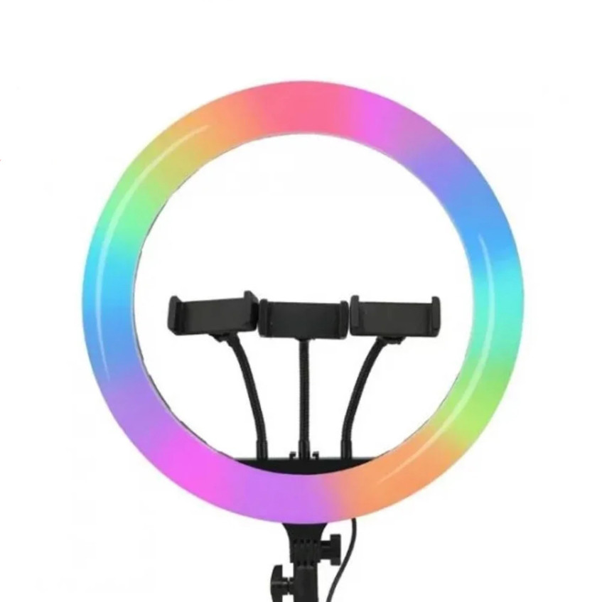 Лампа кільцева різнобарвна RGB MJ36 без штатива Кольорове велике світлодіодне кільце для селфи зйомки 36см