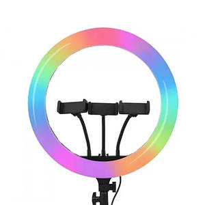 Лампа кільцева різнобарвна RGB MJ36 без штатива Кольорове велике світлодіодне кільце для селфи зйомки 36см