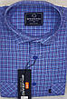 Сорочка чоловіча Brossard vk-0044 блакитна в клітку класична бавовна з коротким рукавом, чоловіча теніска, фото 9