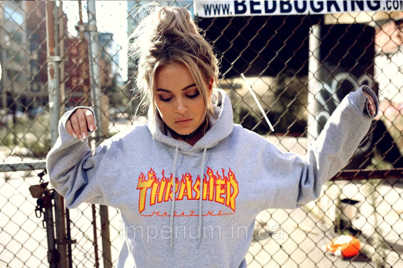 Кежуал худі thrasher magazine | жіноча толстовка трешер лого
