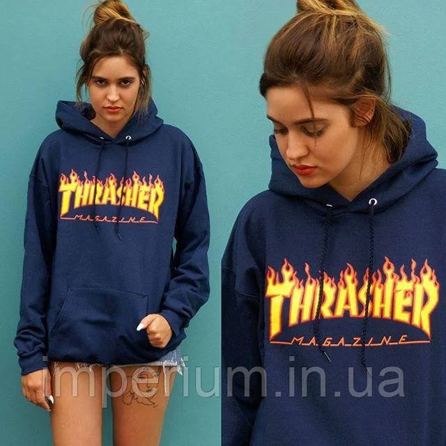 Чорне худі thrasher magazine | жіноча толстовка трешер