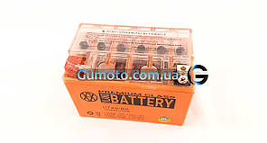 Гелевий акумулятор 12 B 9 Ah жовтогарячий GEL для мото, фото 4