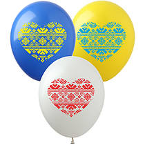 Латексні кульки "Серце вишиванка" DP-28 ArtShow