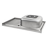 Кухонна раковина Lidz 5080-R 0.8мм Polish, фото 5