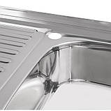 Кухонна раковина Lidz 5080-R 0.8мм Polish, фото 6