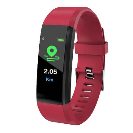 Фітнес браслет трекер Smart Band ID115 plus, Розумний спортивний смарт годинник для здоров'я з тонометром, крокоміром, фото 1