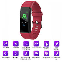 Фітнес браслет трекер Smart Band ID115 plus, Розумний спортивний смарт годинник для здоров'я з тонометром, крокоміром, фото 3