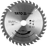 Диск пиляльний победітовий по дереву YATO: 160x20x2.2x1.5 мм, 36 зубців, R.P.M до 9500 1/хв YT-60577