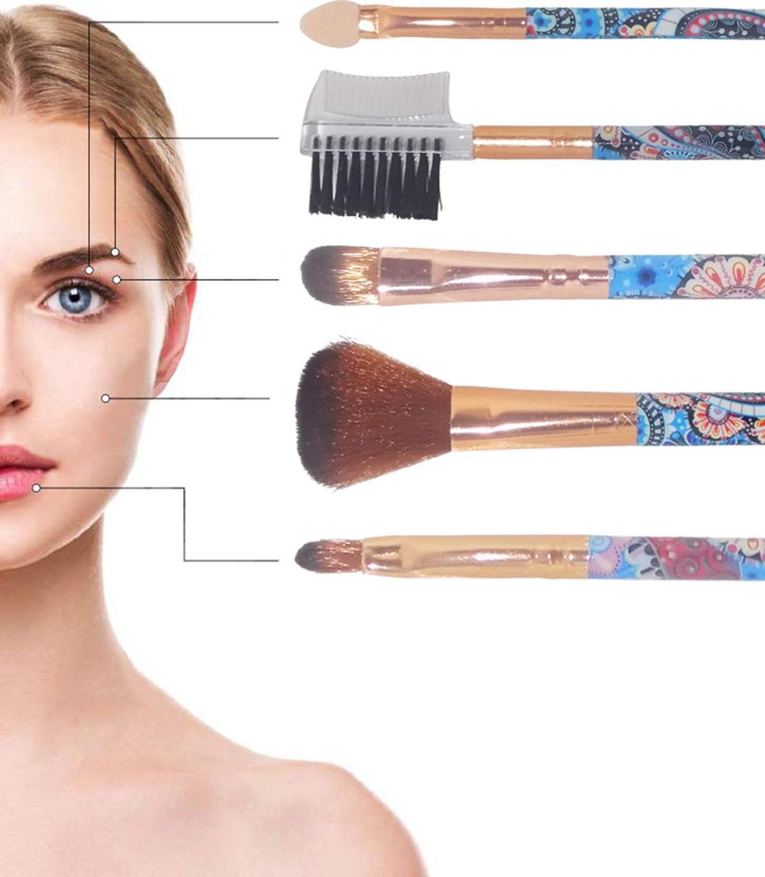5в1 Набір пензликів кисточок Makeup brush set
