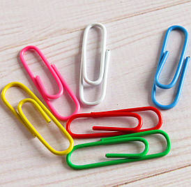 Металева скріпка Лідер кольорова 28 мм