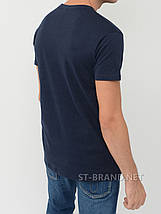 48,50,52,54,56. Чоловіча однотонна футболка 100% бавовна, чудова фабрична якість - темно-синя, фото 3