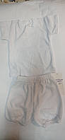 Літній комплект білий футболка та шорти для малюків 50-86 зріст
