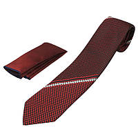 Стильна чоловіча краватка з хусткою Pierre Cavelli CPCompo-bordo 4