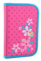 Пенал шкільний Smart твердий одинарний з клапанами Flowers 531677