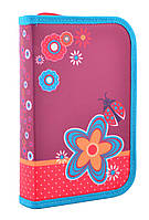Пенал шкільний Smart твердий одинарний red Flowers 531687