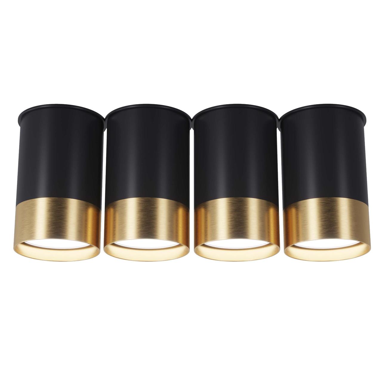 Точковий спот BP Black/White Gold на 4 лампи, PikArt арт. 25624 Золотий/чорний 1