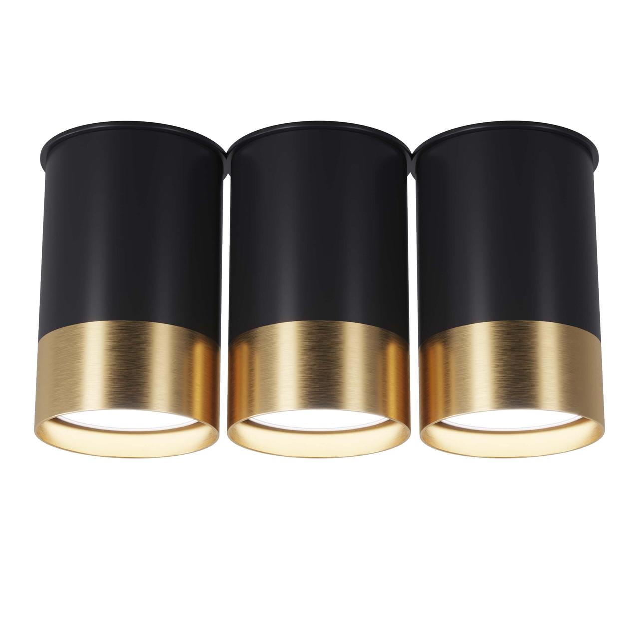 Точковий спот PikArt BP Black / White Gold потрійний, арт. 25606-1
