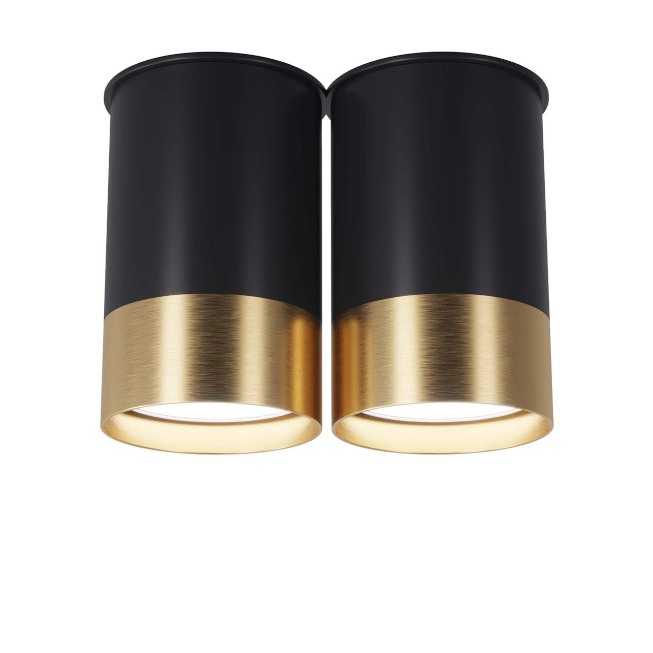 Точковий спот PikArt BP Black / White Gold подвійний, арт. 25595-1