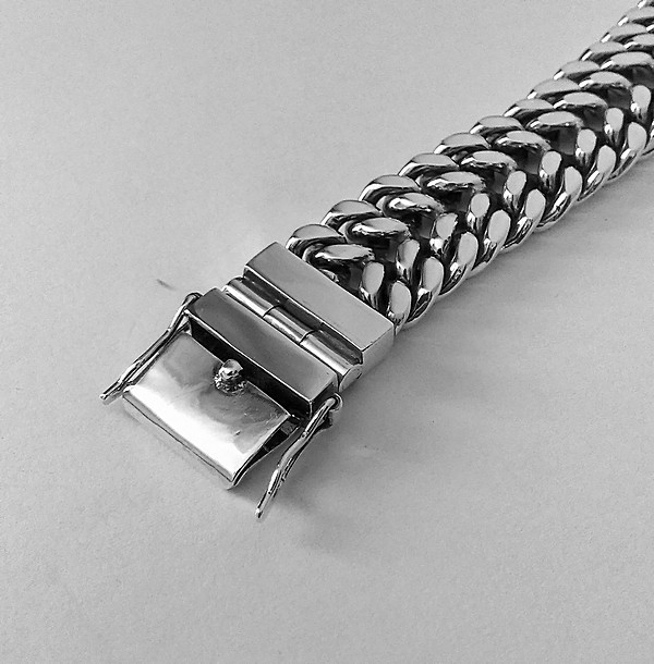 Срібний чоловічий браслет Панцерний подвійний, плетіння панцир срібло - фото 5 - id-p204718744