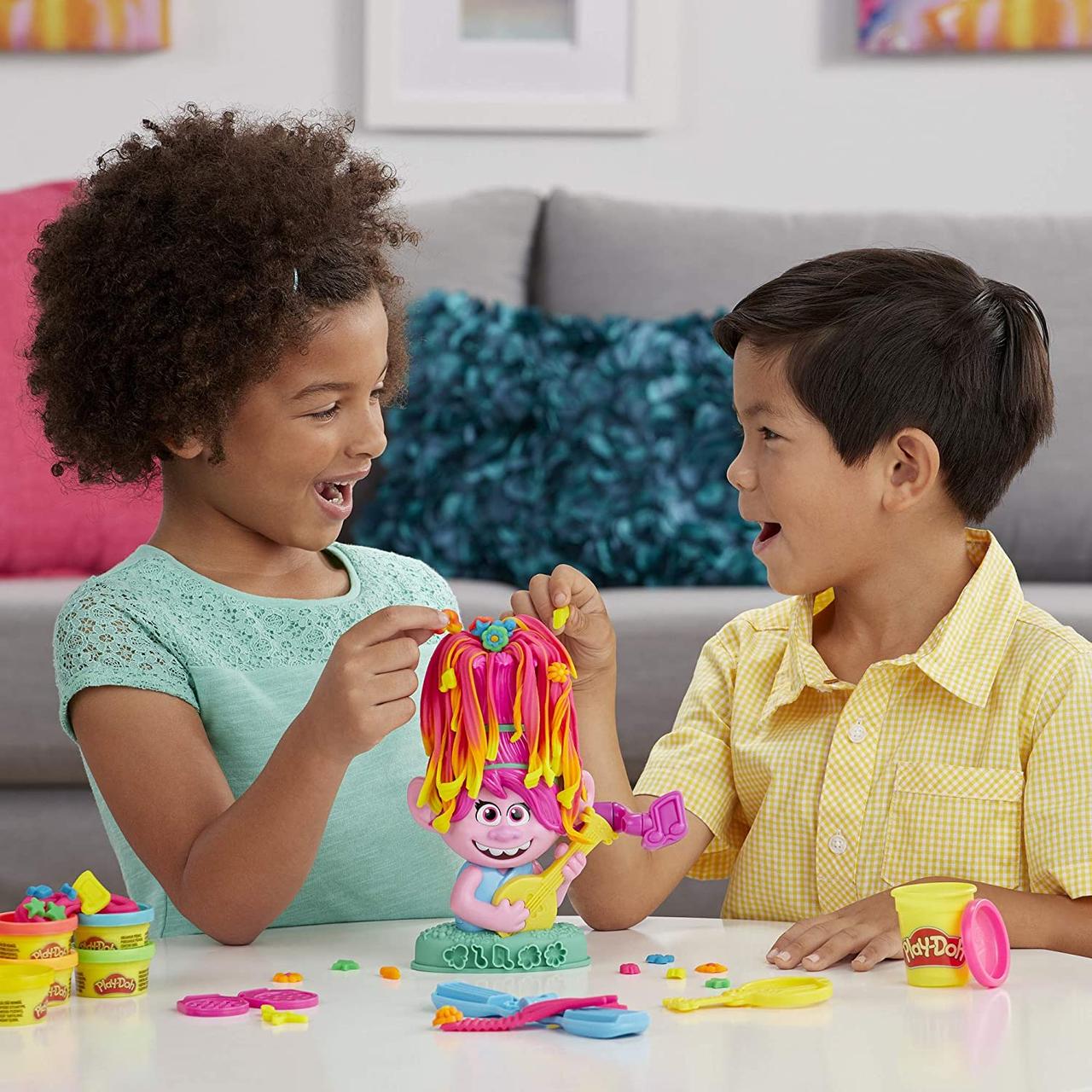 Плей Дох Райдужне волосся Поппі Трояндочка Play-Doh Trolls World Tour Rainbow Hair Poppy