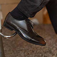Туфли-броги мужские чёрно-коричневого цвета