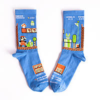 Носки из высококачественного хлопка с оригинальным принтом "Mario" 41-45