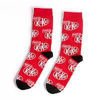 Носки из высококачественного хлопка с оригинальным принтом "KitKat" 41-45