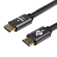 Кабель HDMI-HDMI Atcom Premium ver 2.1, 4К, 2 м, Black