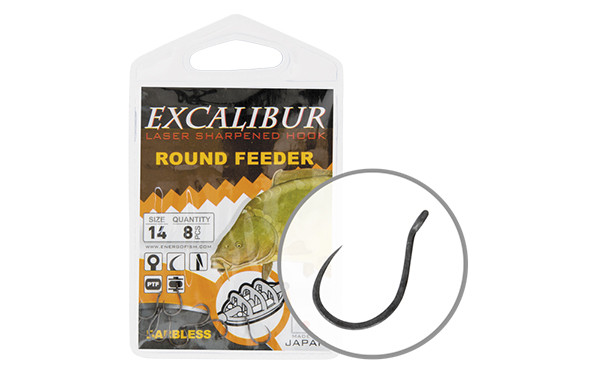 Гачок Excalibur Round Feeder Barbless №8 (8шт.)