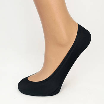 Невидимі нековзнаючі шкарпетки жіночі сліди з бавовняної стопою (чорні) 38-42
