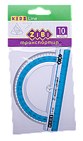 Транспортир Zibi 100мм, KIDS Line Синій