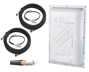 3G/4G MIMO антена MEGA 1700-2700 МHz 39dB (TS9/CRC9/SMA, 2*10 м RG58)