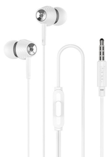 Навушники вакуумні з мікрофоном гарнітура HOCO Graceful Carbon with mic M70 Hi-Res Білий, фото 1