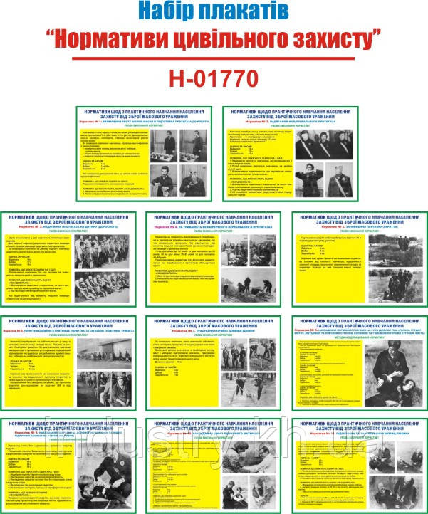 "Нормативи цивільного захисту" (11 плакатів ф. А3)