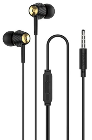 Навушники вакуумні з мікрофоном гарнітура HOCO Graceful Carbon with mic M70 Hi-Res Чорний, фото 1