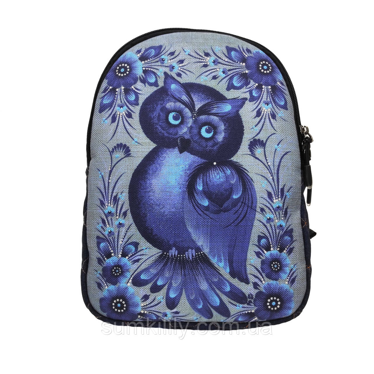 Джинсовий Рюкзак з совою, фото 1