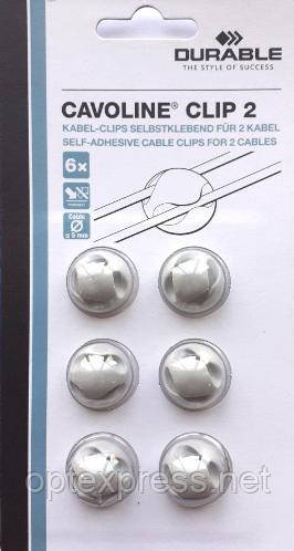Самоклейка кліпса  сіра CAVOLINE® CLIP2  DURABLE 6 штук  5038 10