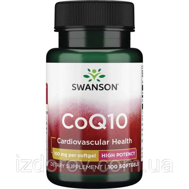 Коензим Q10 100 мг Swanson Ultra CoQ10 для здоров'я серцево-судинної системи 100 гелевих капсул