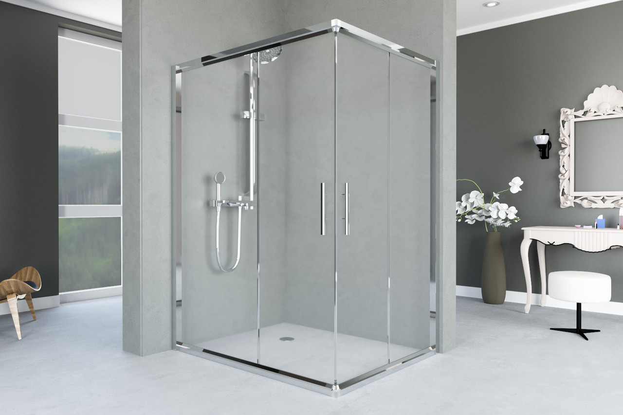 Душова кабіна Aquanil UNIMAR 100х80х190 скло прозоре профіль хром