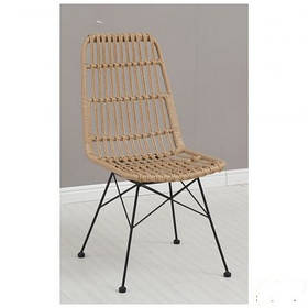 Стілець Frida чорний,ротанг латте