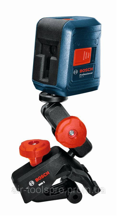 Нівелір лазерний Bosch GLL 2 + MM2, точність ± 0.3 мм на 30 м, до 15 м, 0.5 кг